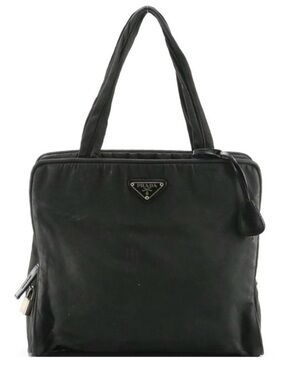 PRADA BLACK NYLON TESSUTO SHOULDER BAG WITH LOCK & KEY